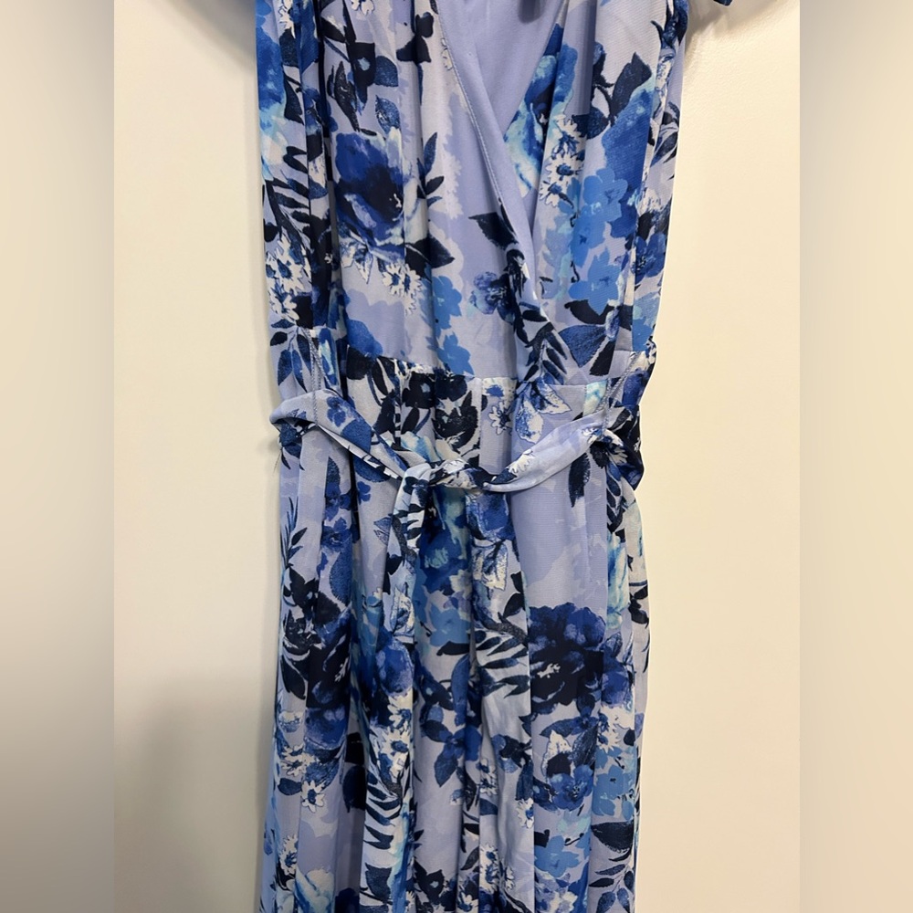 Donna Ricco Blue Floral Jumpsuit - Picture 4 of 9